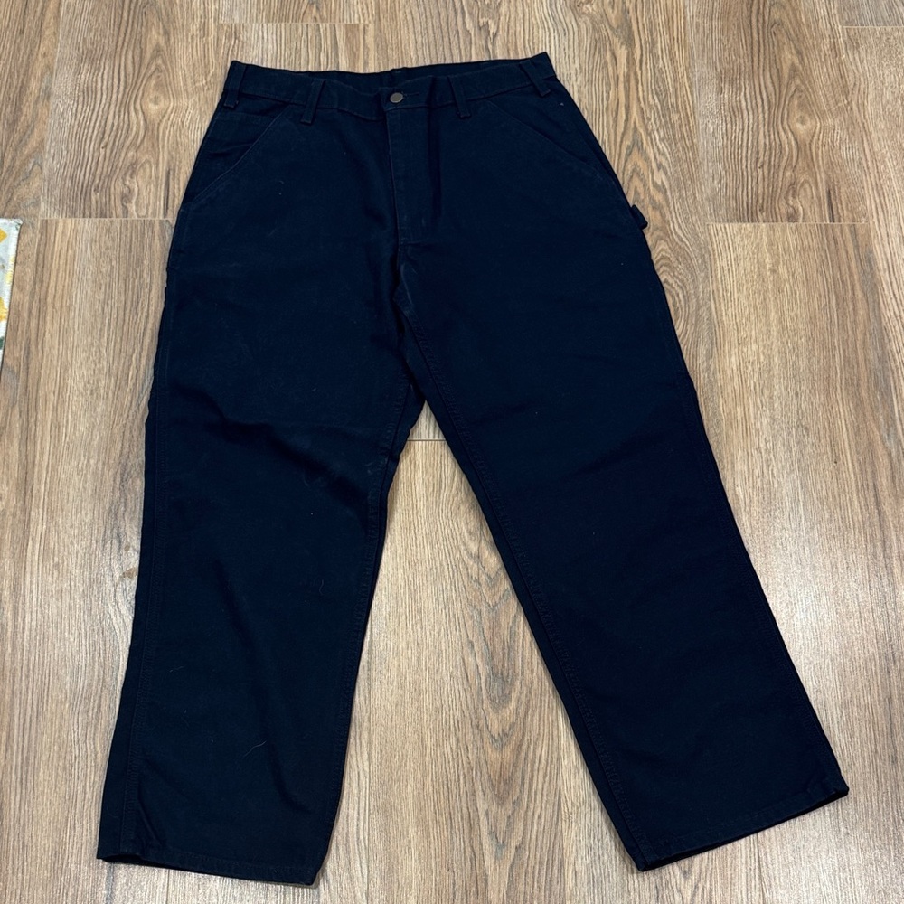 Carhartt Men's dark Blue Loose fit washed duck utility work Pant
